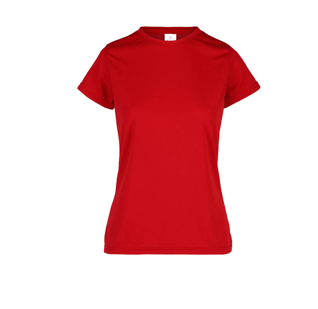 Playera Dama Cuello Redondo Manga Corta 100% Poliester Rojo Grande Yazbek