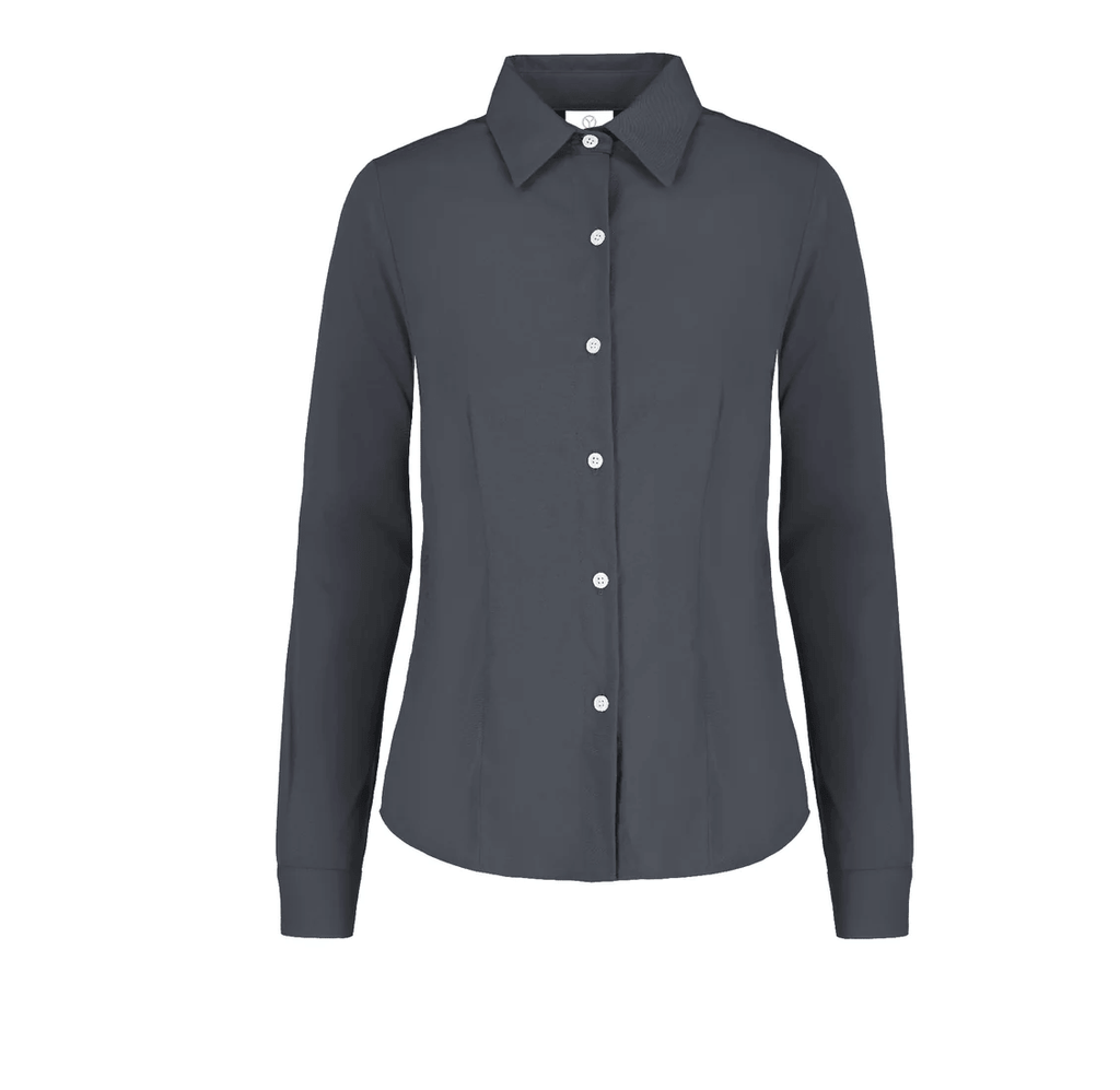 Camisa Gabardina Dama Manga Larga 50% Algodón 50% Poliester Gris Doble Extra Grande Yazbek