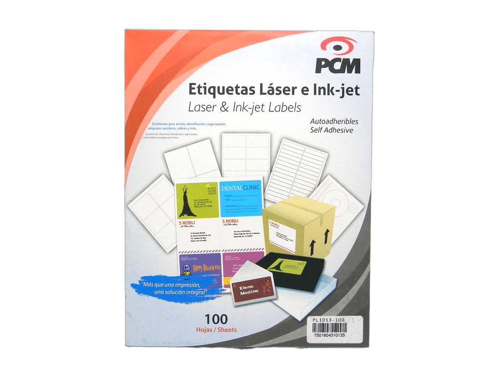 Etiqueta Laser Blanca 4.25 x 5.5" C/ 100 hjs Pcm