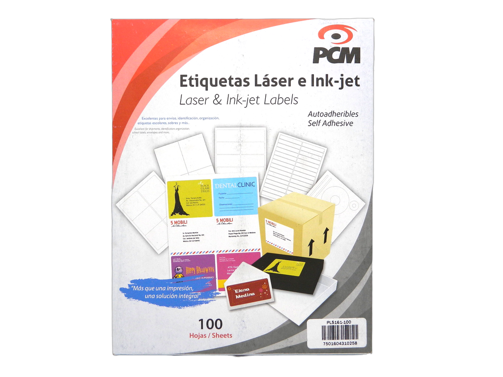 Etiqueta Laser Blanca 4 x 1" C/ 100 hjs Pcm