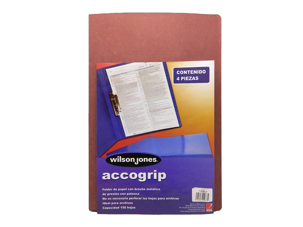 Folder Accogrip C/ Palanca T/ Oficio Caoba C/ 4 pzs Acco
