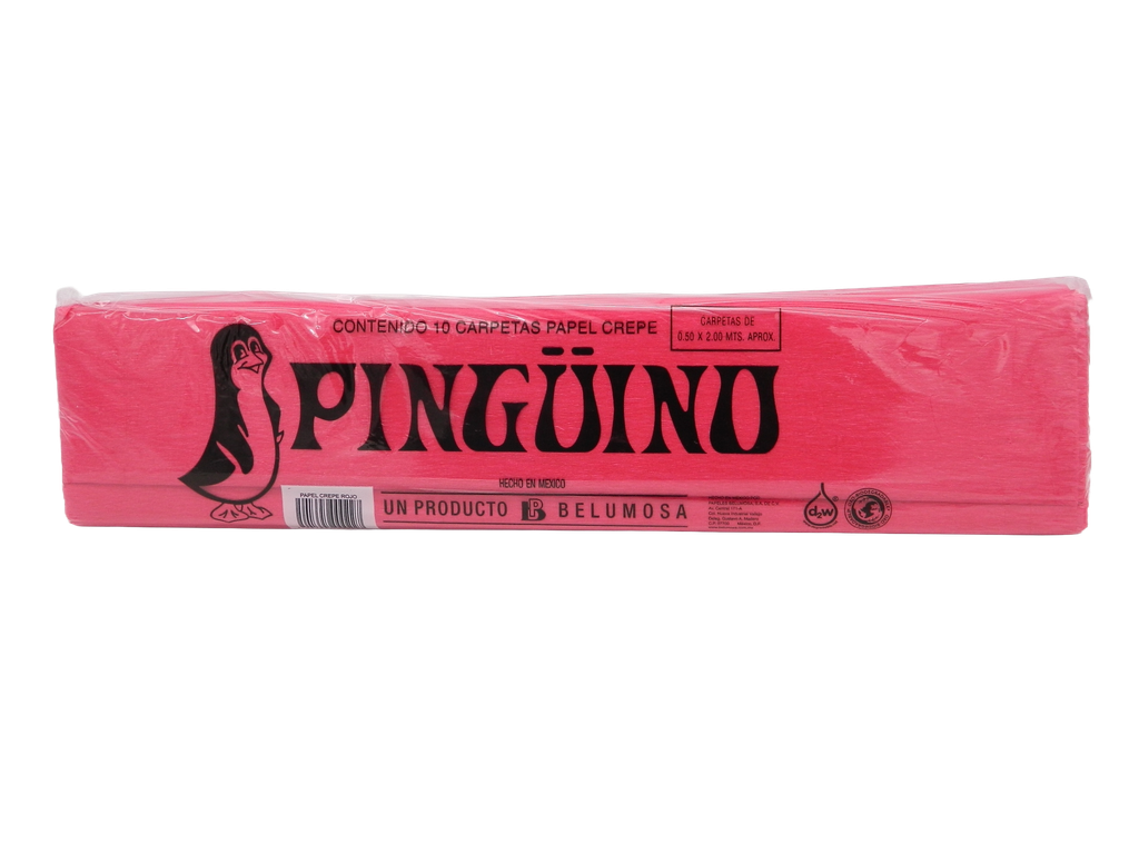 Papel Crepe Pingüino Rojo C/ 10 pzs Belumosa