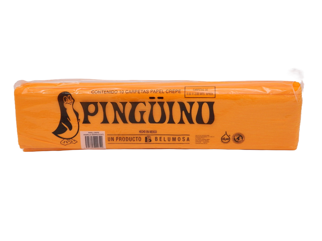 Papel Crepe Pingüino Zempazuchitl C/ 10 pzs Belumosa