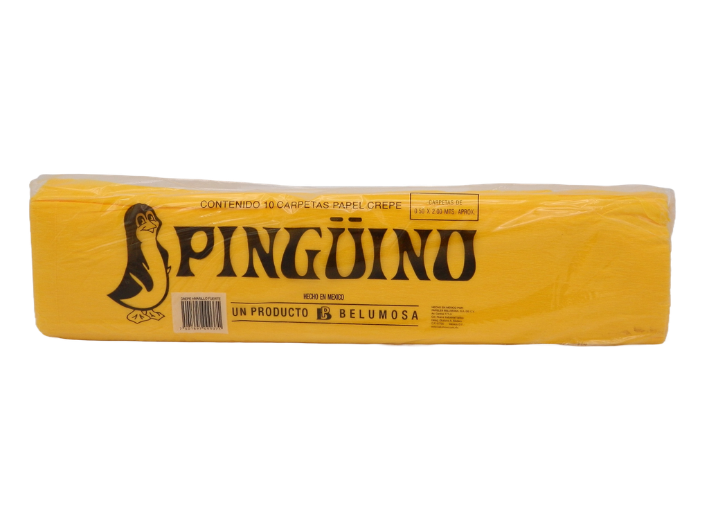 Papel Crepe Pingüino Amarillo Fuerte C/ 10 pzs Belumosa