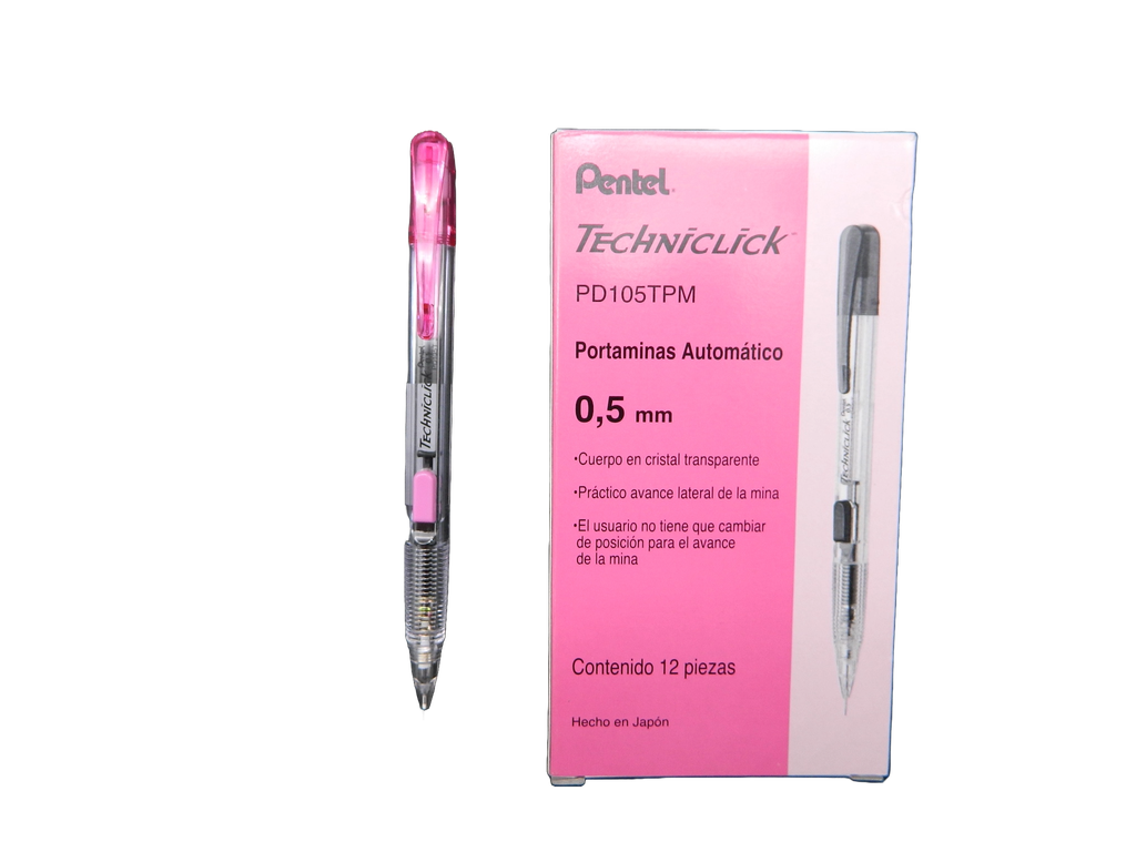 Lapicero Techniclick 0.5 mm Rosa C/ 12 pzs Pentel