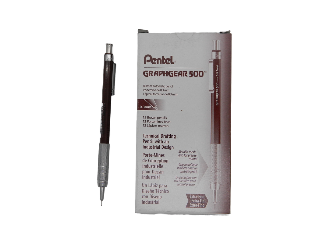 Lapicero Graphgear 500 0.3 mm Café C/ 12 pzs Pentel