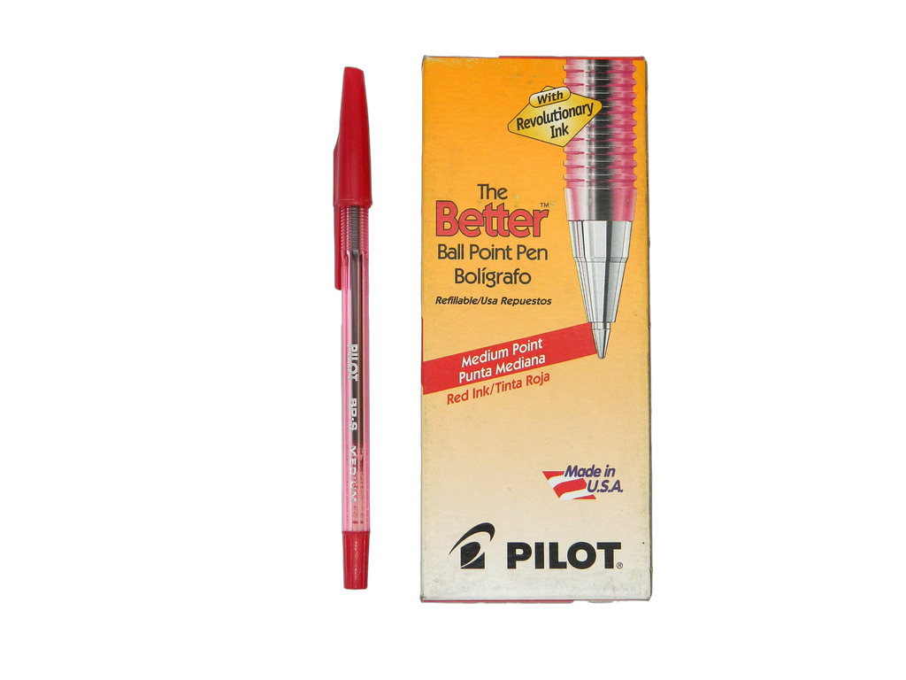 Pluma BPS 1.0 mm P/ Mediano Rojo C/ 12 pzs Pilot