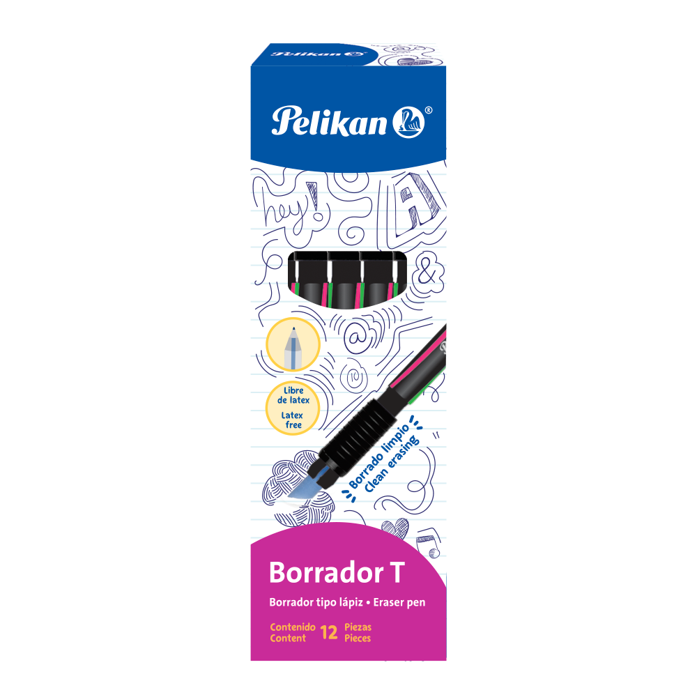 Lapiz Borrador T Azul C/ 12 pzs Pelikan