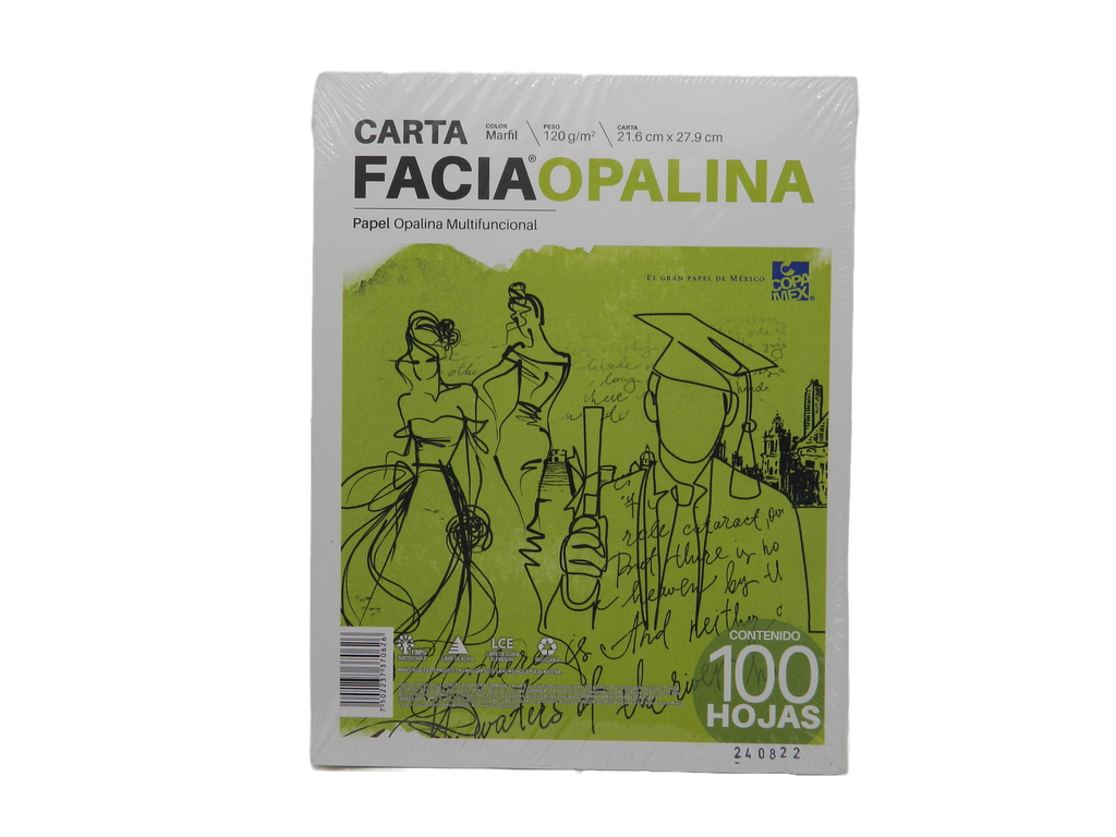 Papel Opalina Marfil T/ Carta 125 grs C/ 100 hjs Copamex