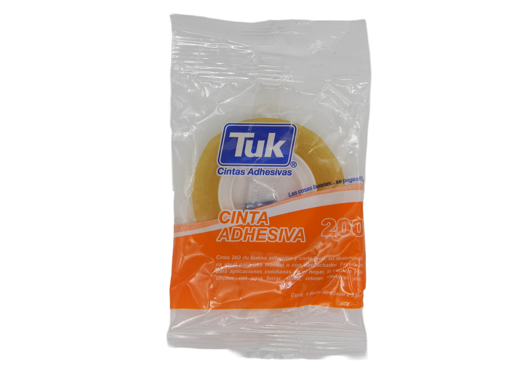 Cinta Adhesiva Transparente T-200 12 x 33 C/ 32 pzs Tuk