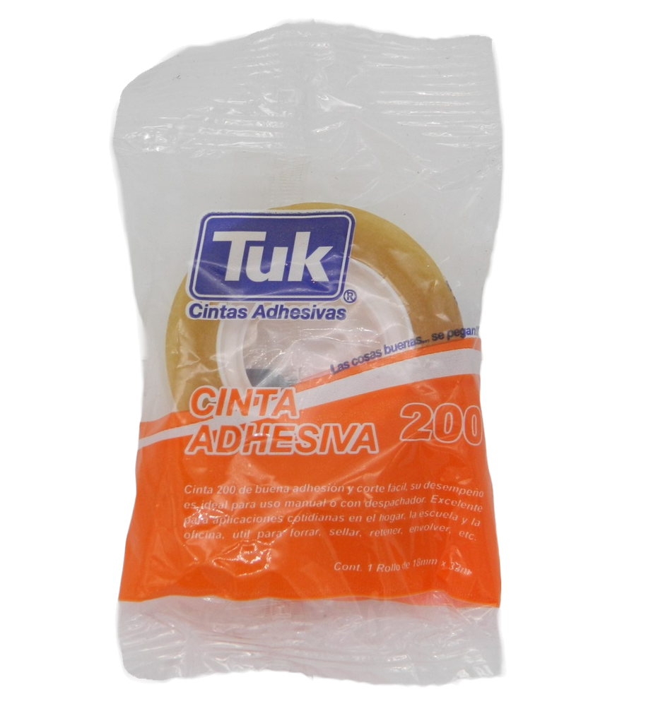 Cinta Adhesiva Transparente T-200 18 x 33 C/ 24 pzs Tuk