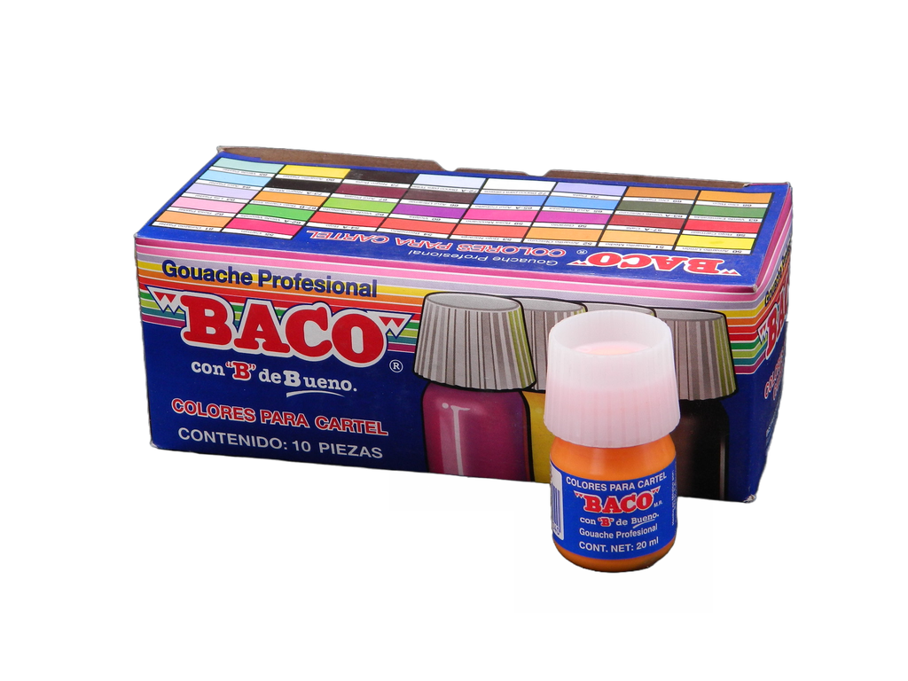 Pintura Cartel 52 Amarillo Obscuro 20 ml C/ 10 pzs Baco