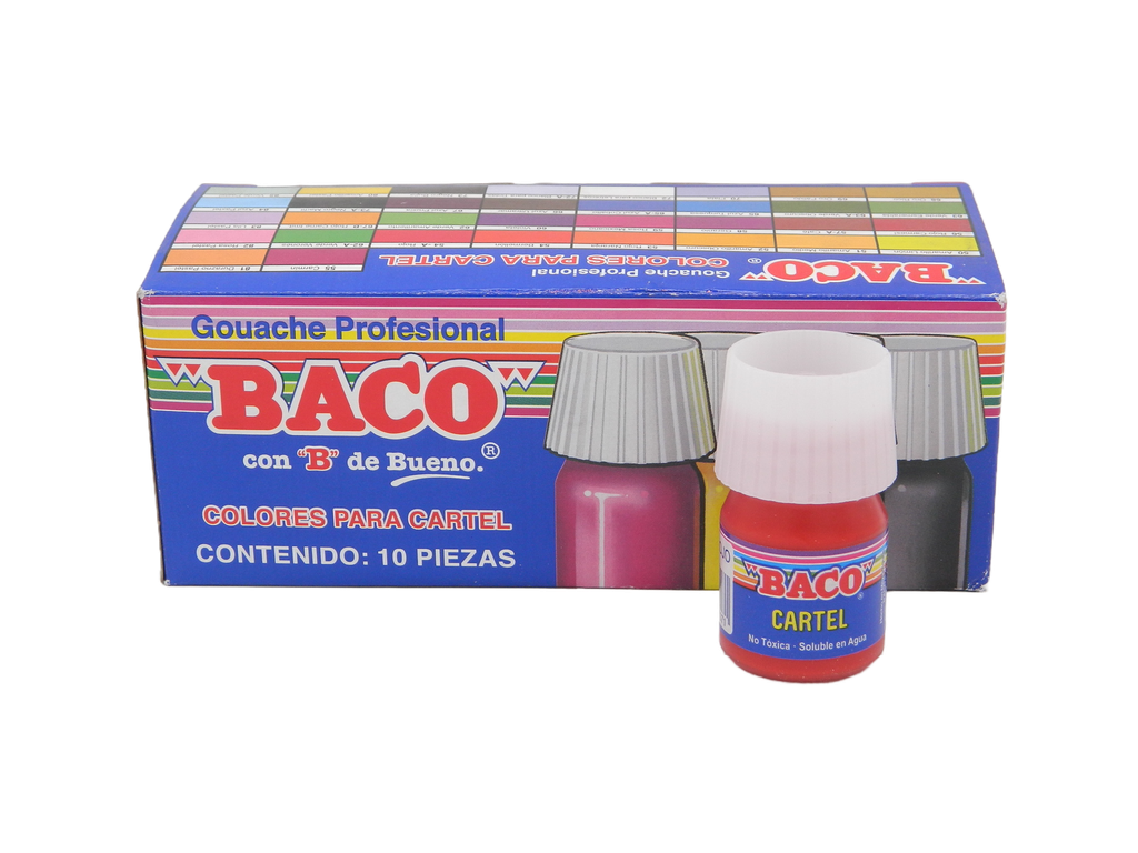 Pintura Cartel 54-A Rojo 20 ml C/ 10 pzs Baco