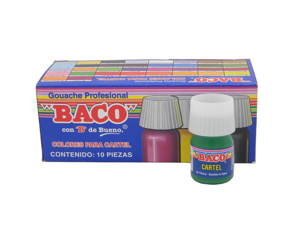 Pintura Cartel 62-A Verde Varones 20 ml C/ 10 pzs Baco