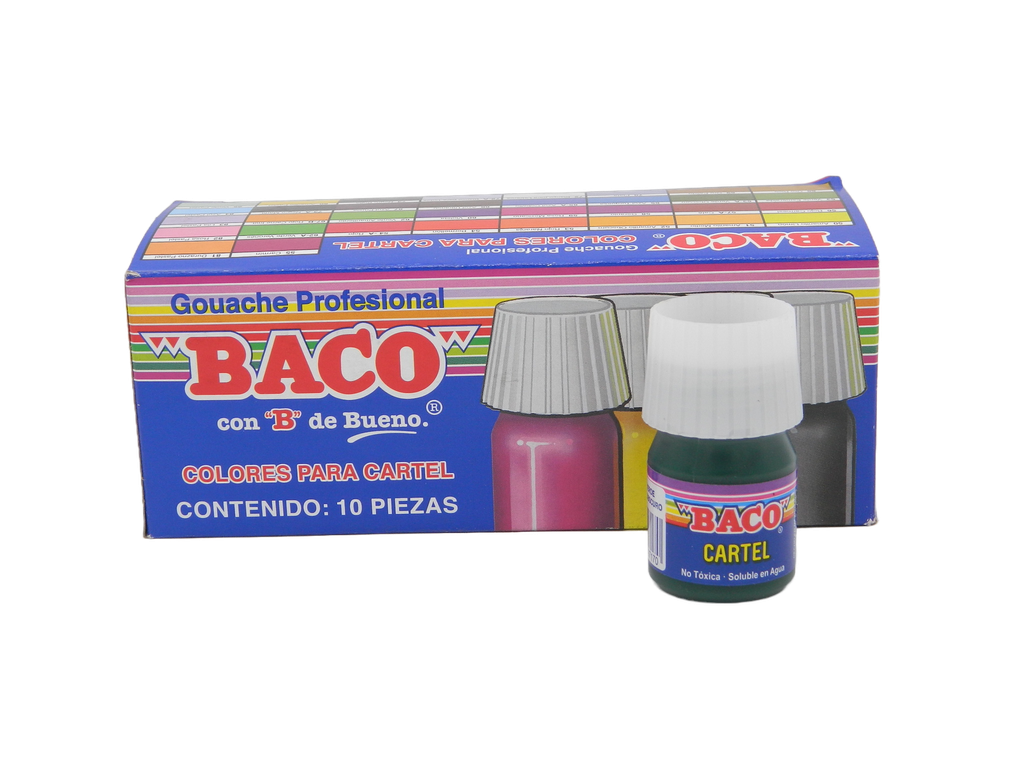 Pintura Cartel 63-A Verde Obscuro 20 ml C/ 10 pzs Baco