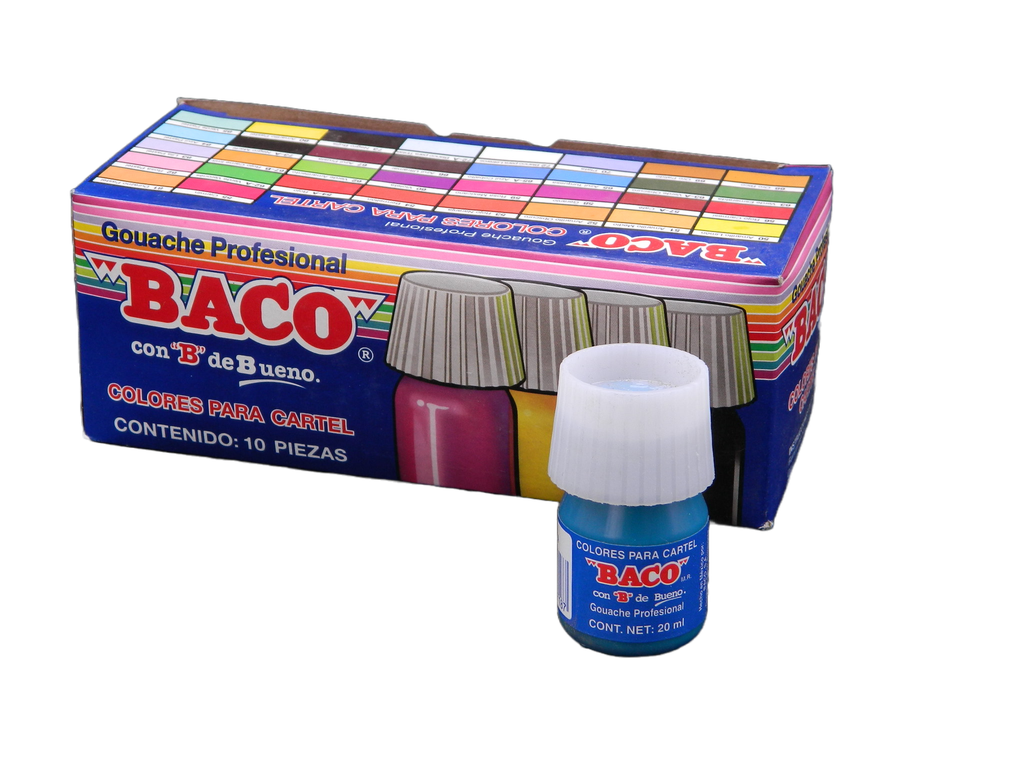 Pintura Cartel 65 Azul Turquesa 20 ml C/ 10 pzs Baco