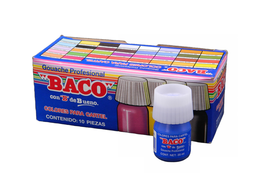 Pintura Cartel 65-A Azul Cobalto 20 ml C/ 10 pzs Baco