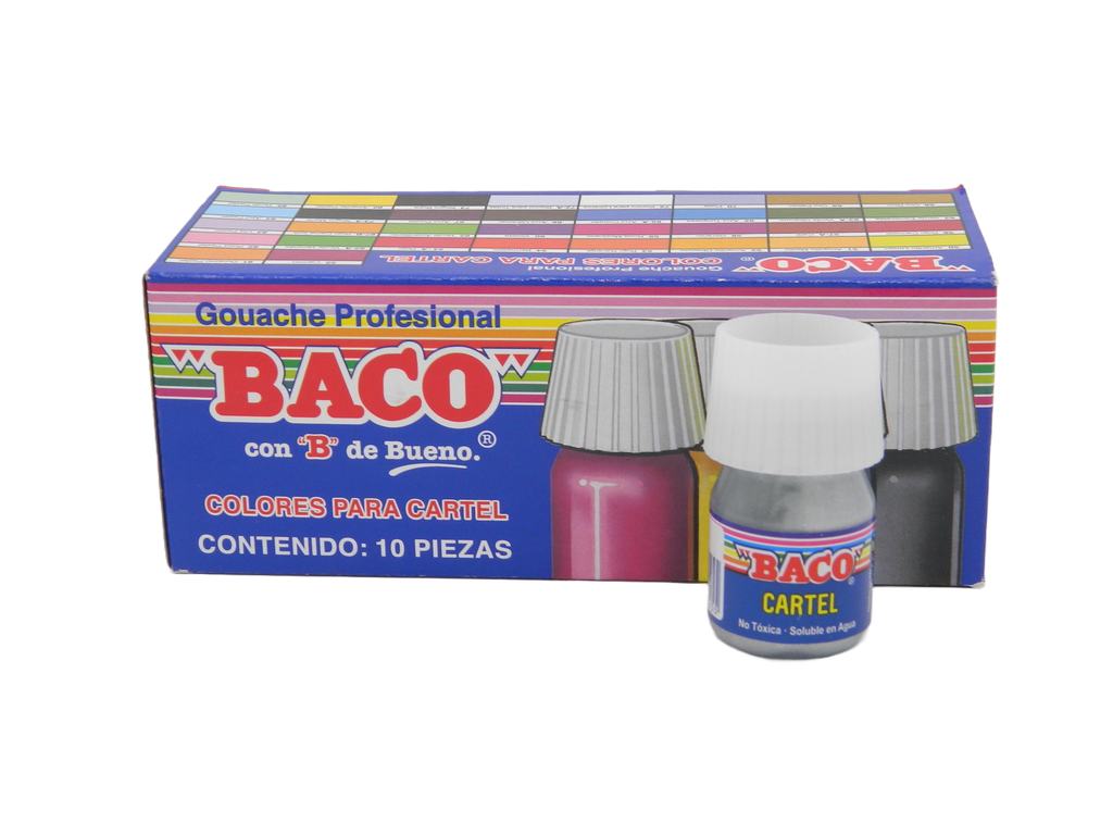 Pintura Cartel 70 Plata 20 ml C/ 10 pzs Baco