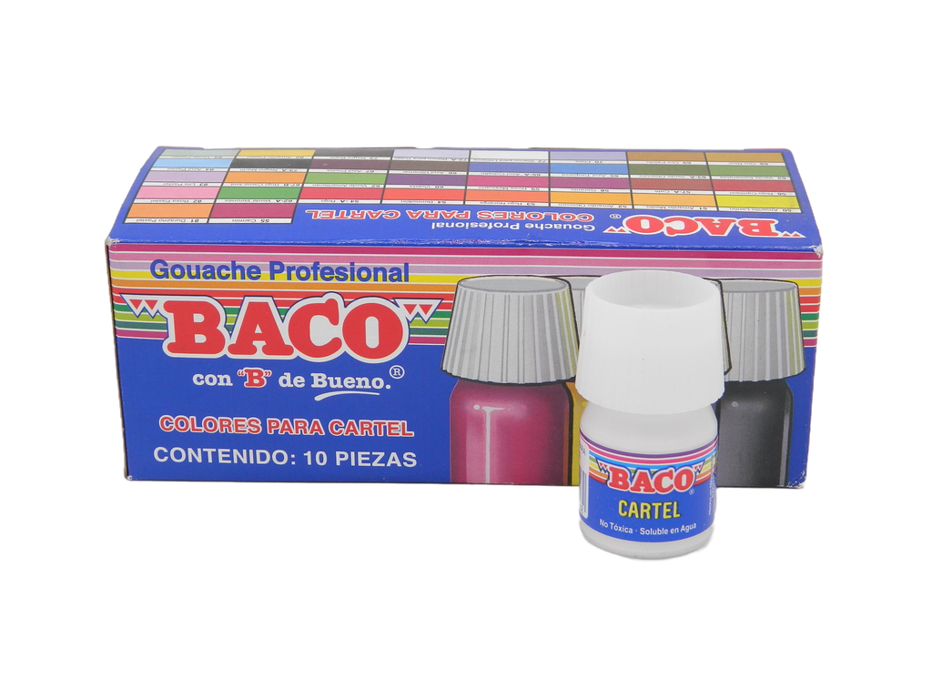 Pintura Cartel 72 Blanco P/ Letreros 20 ml C/ 10 pzs Baco