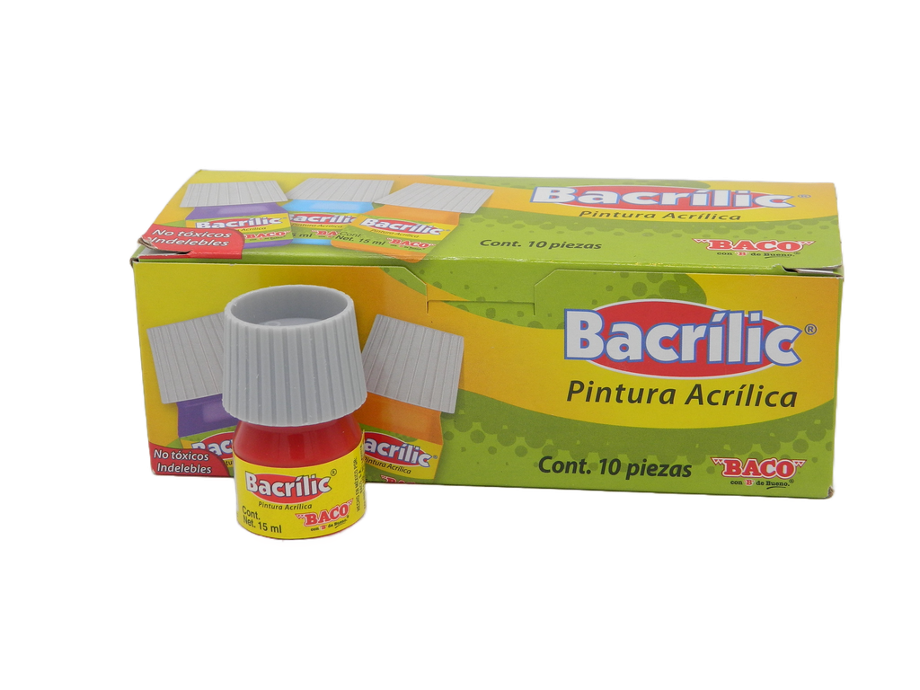 Pintura Acrilica 354-A Rojo 15 ml C/ 10 pzs Baco