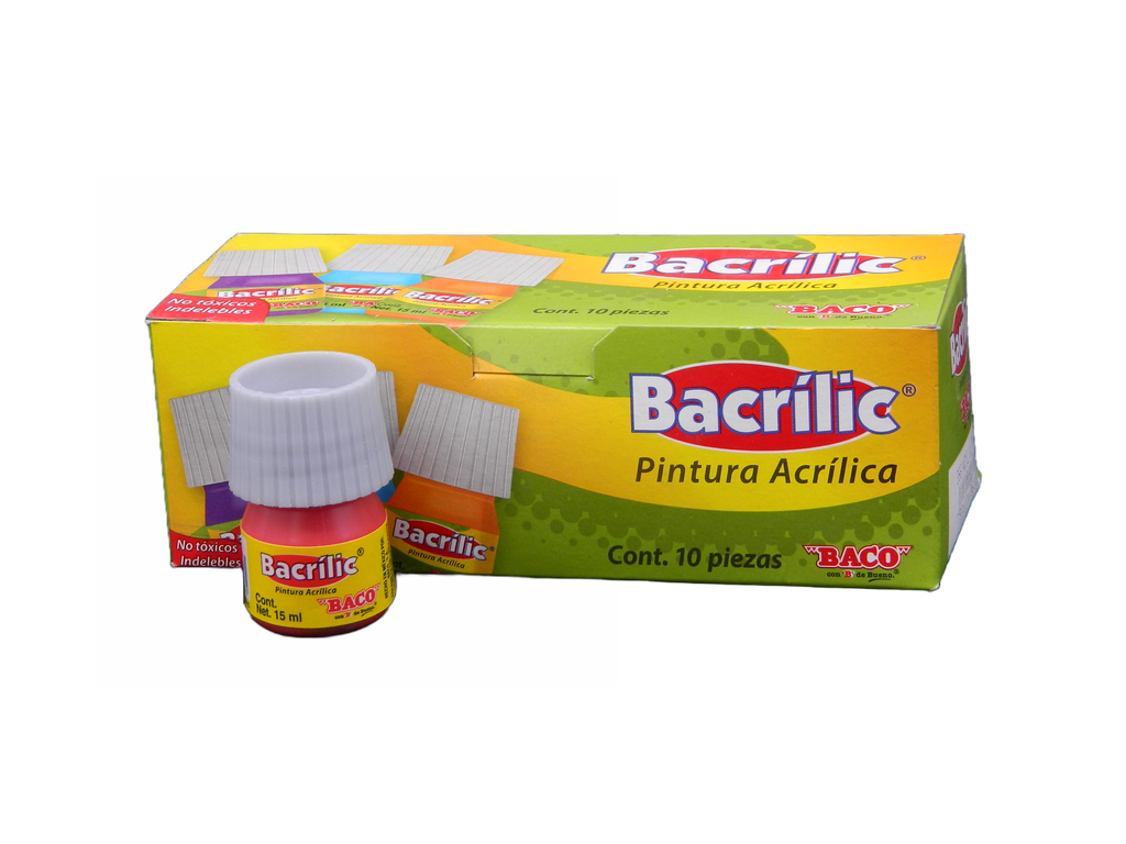 Pintura Acrilica 355 Carmin 15 ml C/ 10 pzs Baco