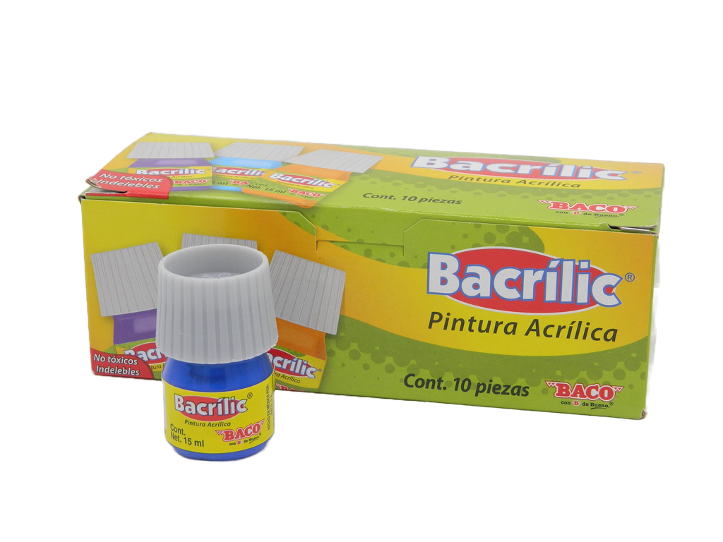 Pintura Acrilica 365-A Azul Cobalto 15 ml C/ 10 pzs Baco