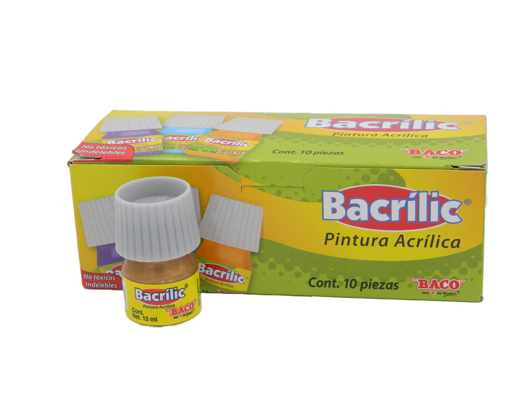 Pintura Acrilica 369 Oro Palido 15 ml C/ 10 pzs Baco