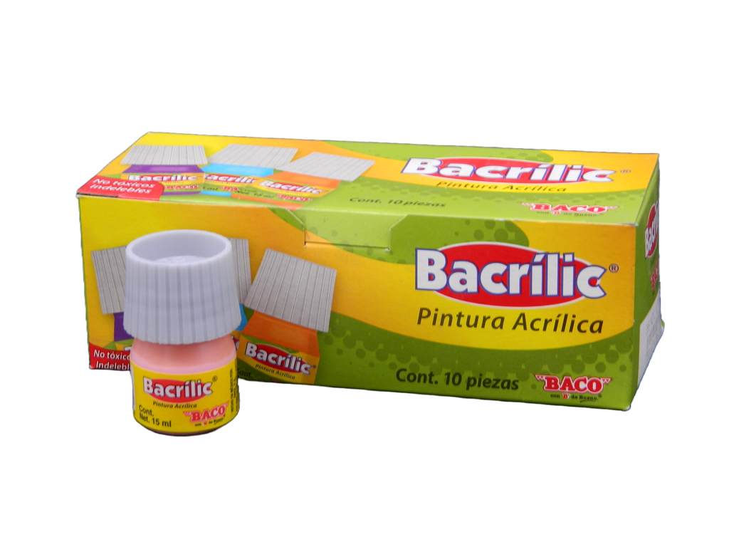 Pintura Acrilica 382 Rosa Pastel 15 ml C/ 10 pzs Baco