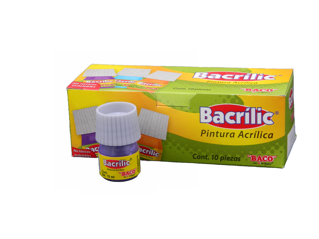 Pintura Acrilica 383 Lila Pastel 15 ml C/ 10 pzs Baco