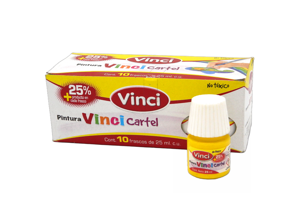 Pintura Cartel Vinci 50 Amarillo Limon 25 ml C/ 10 pzs Dixon