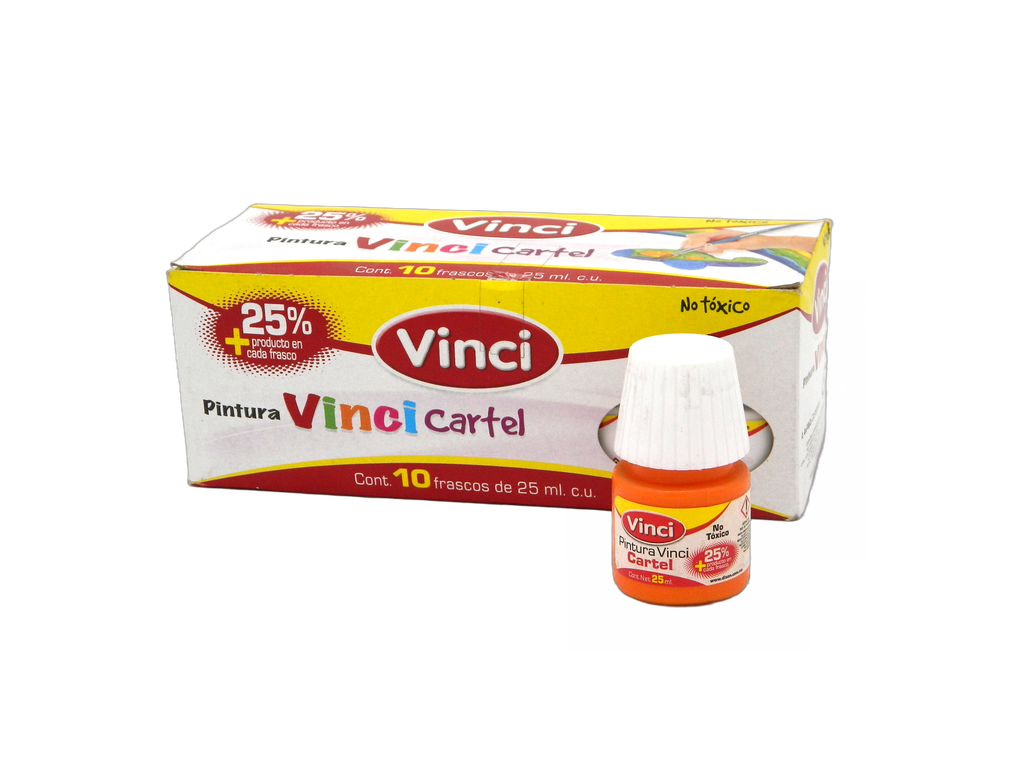 Pintura Cartel Vinci 52 Amarillo Obscuro 25 ml C/ 10 pzs Dixon
