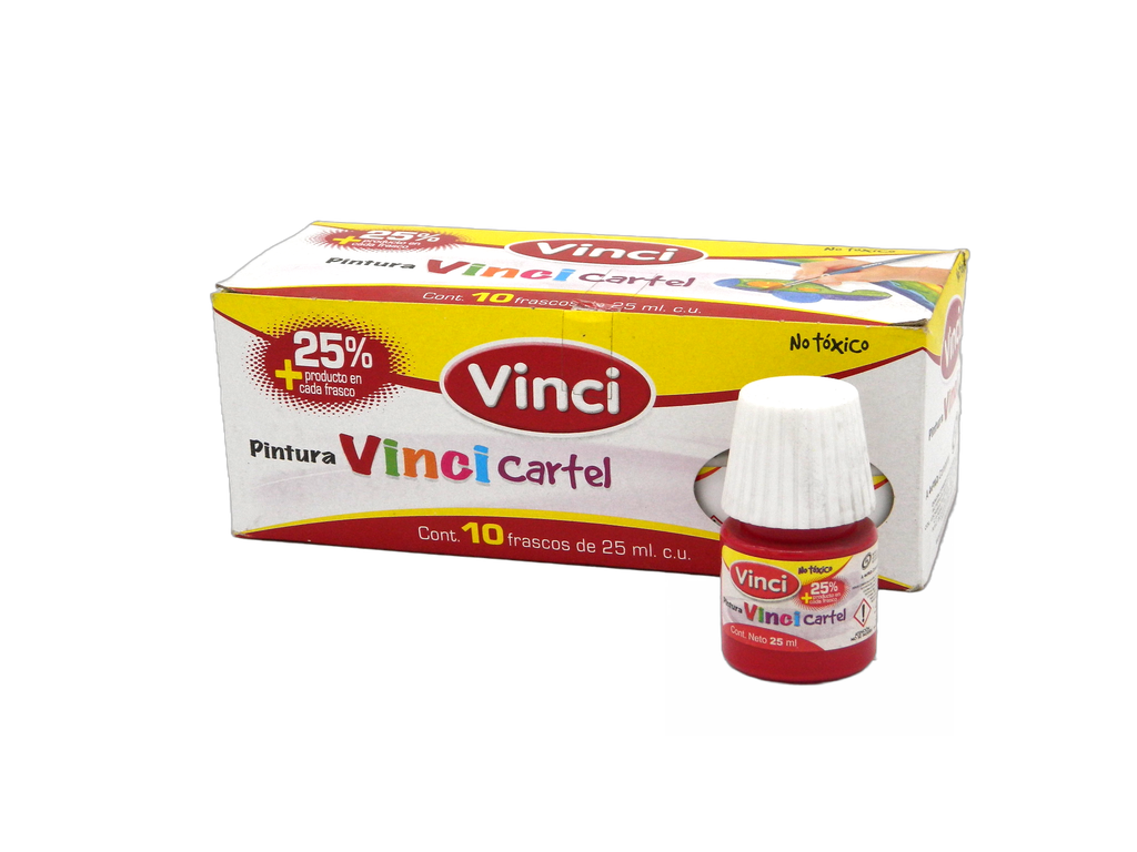 Pintura Cartel Vinci 55 Carmin 25 ml C/ 10 pzs Dixon
