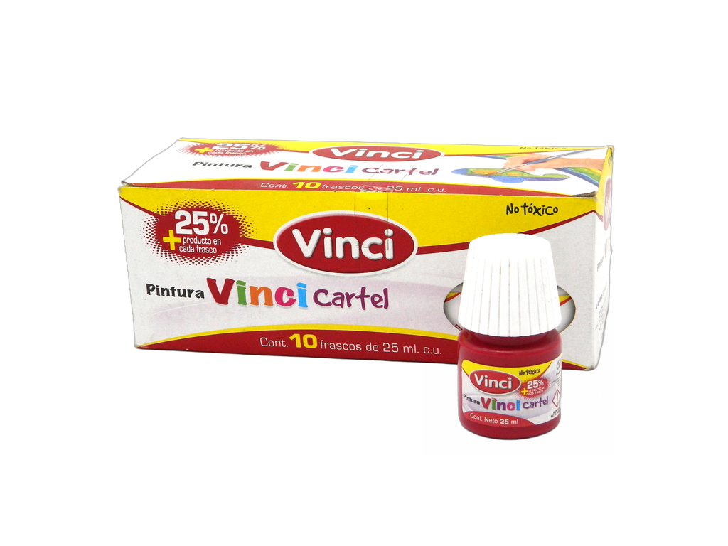 Pintura Cartel Vinci 56 Rojo Carmesi 25 ml C/ 10 pzs Dixon
