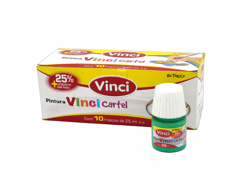 Pintura Cartel Vinci 62A Verde Verones 25 ml C/ 10 pzs Dixon