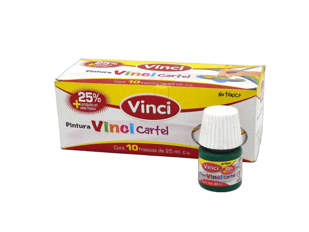 Pintura Cartel Vinci 63 Verde Esmeralda 25 ml C/ 10 pzs Dixon
