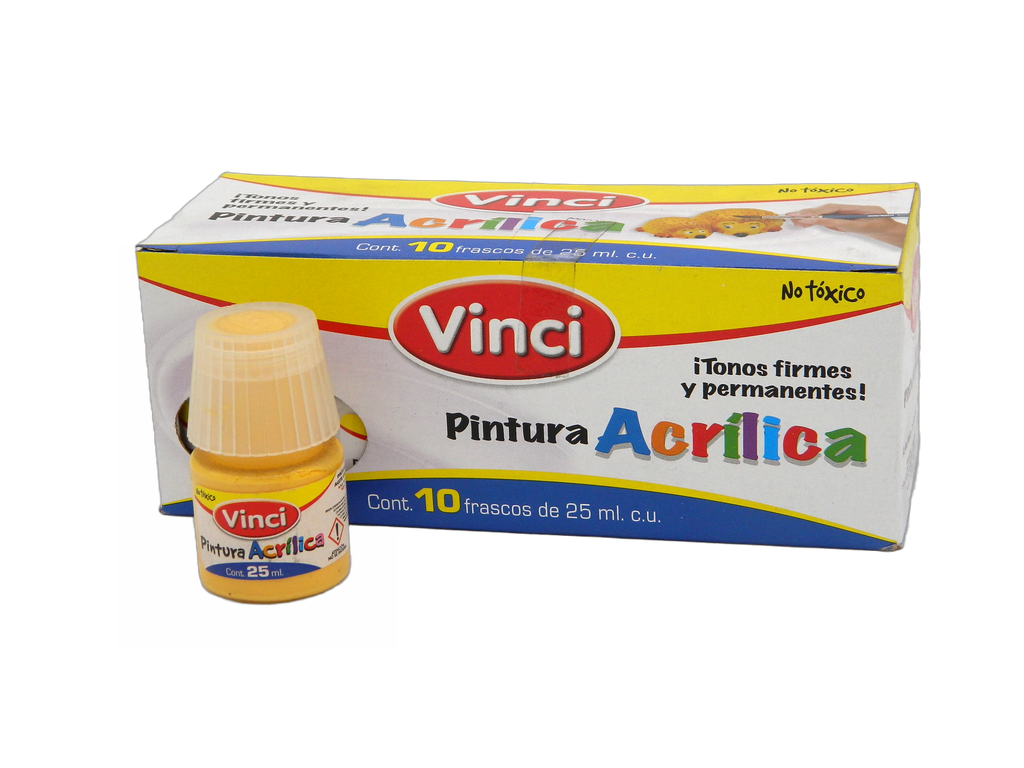 Pintura Acrilica Vinci 010 Amarillo Claro 25 ml C/ 10 pzs Dixon