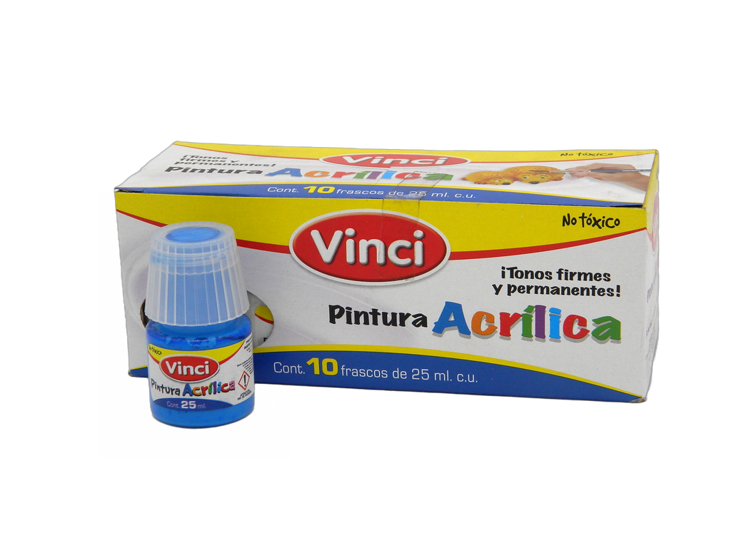 Pintura Acrilica Vinci 020 Azul Celeste 25 ml C/ 10 pzs Dixon