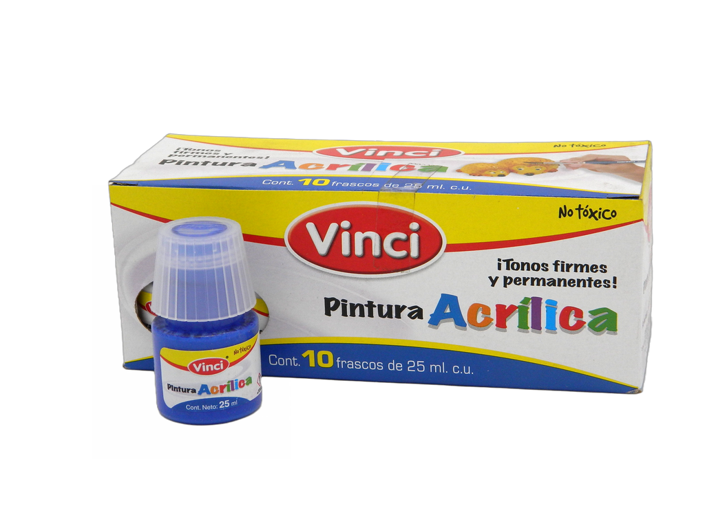 Pintura Acrilica Vinci 023 Azul Ultramar 25 ml C/ 10 pzs Dixon