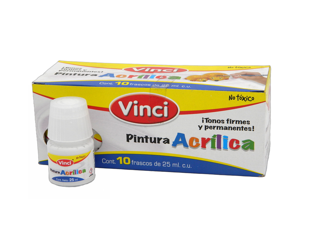 Pintura Acrilica Vinci 030 Blanco Titanio 25 ml C/ 10 pzs Dixon