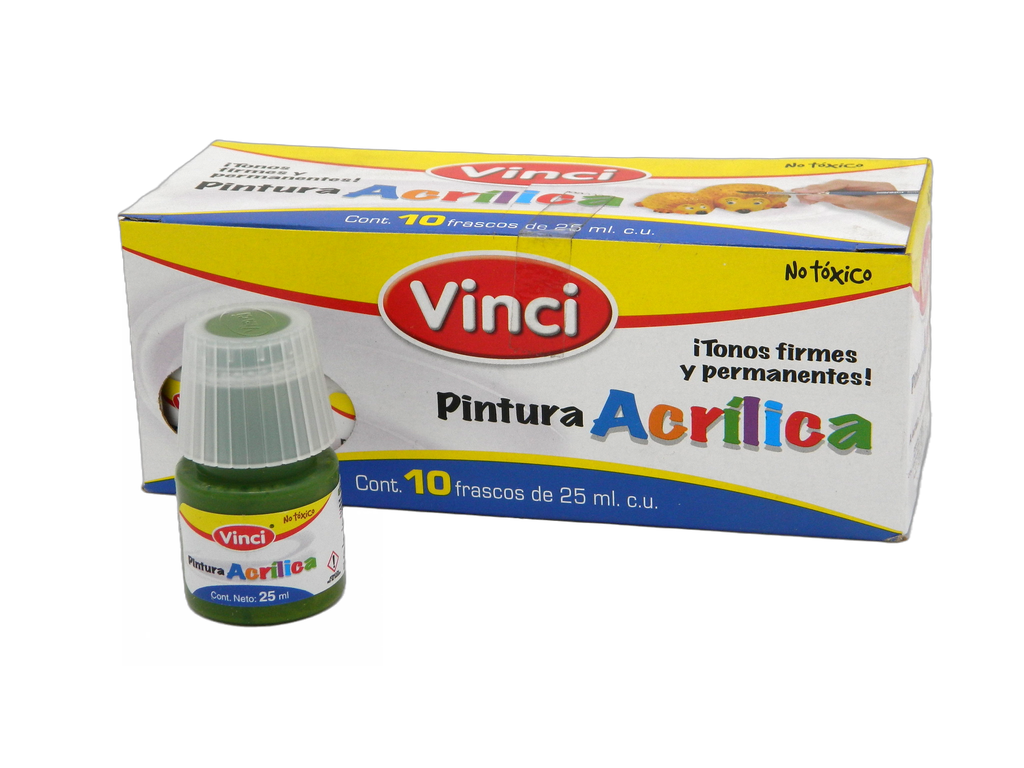Pintura Acrilica Vinci 111 Verde Hoja 25 ml C/ 10 pzs Dixon