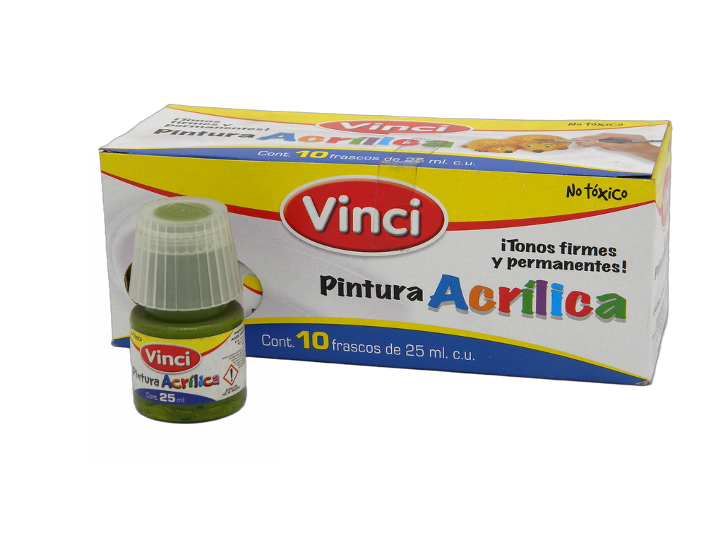 Pintura Acrilica Vinci 113 Verde Oro 25 ml C/ 10 pzs Dixon