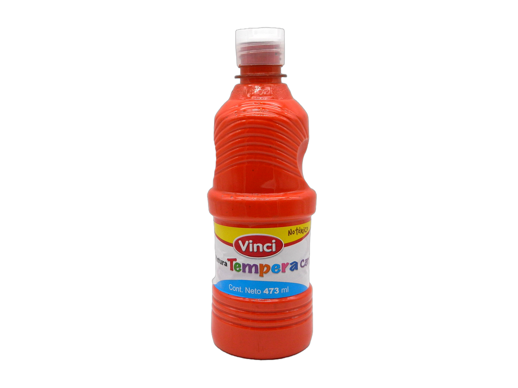 Pintura Tempera Vinci 473 ml Rojo Naranja C/ 4 pzs Dixon