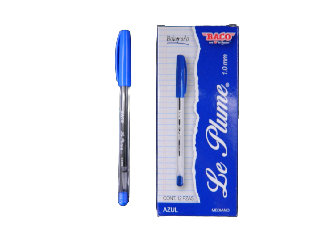 Pluma Le Plume 1.0 mm P/ Mediano Azul C/ 12 pzs Baco