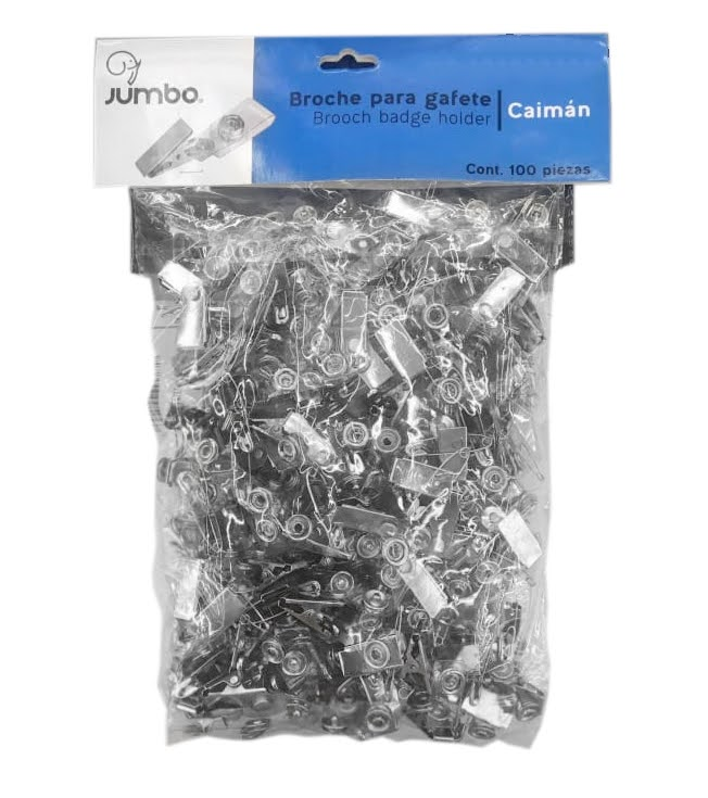 Broche P/ Gafete Metalico C/ 100 pzs Jumbo