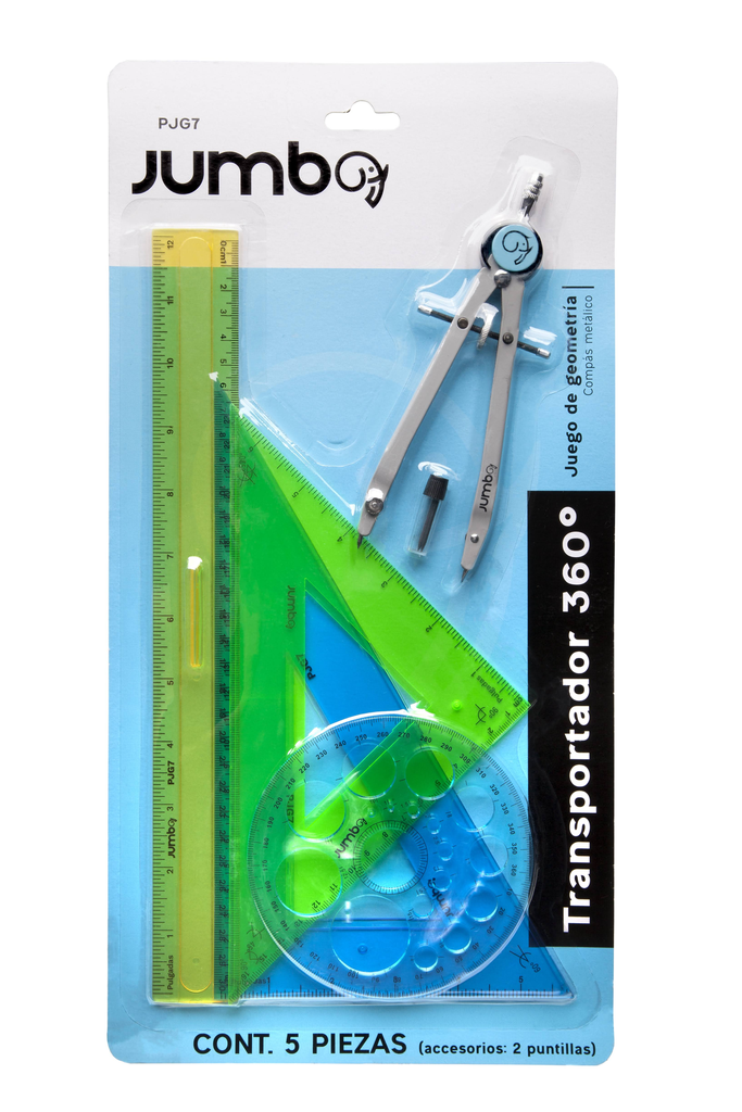 Juego Geometrico C/ Compas Precision Metalico Jumbo
