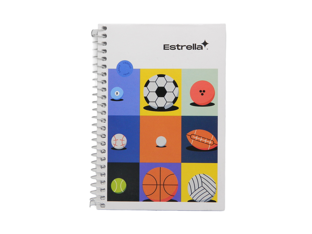 Libreta 1/8 Espiral Rayado C/ 100 hjs Estrella