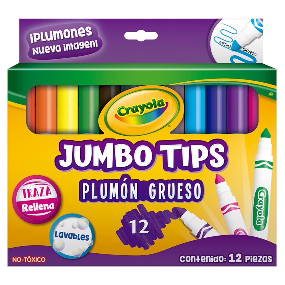 Plumones Gruesos Jumbotips C/ 12 pzs Crayola