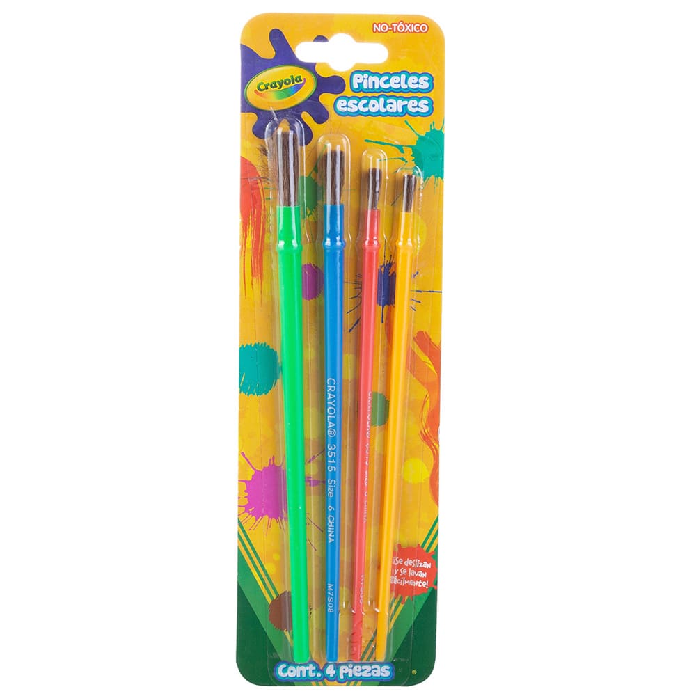 Pinceles Escolares C/ 4 pzs Crayola