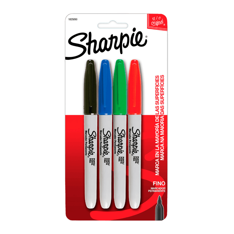 Marcador Sharpie P/ Fino Surtido C/ 4 pzs Newell