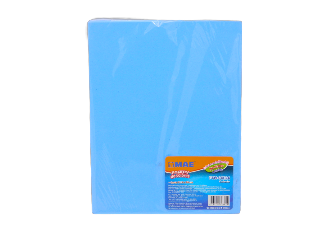 Foamy T/ Carta Azul Celeste C/ 24 pzs Mae